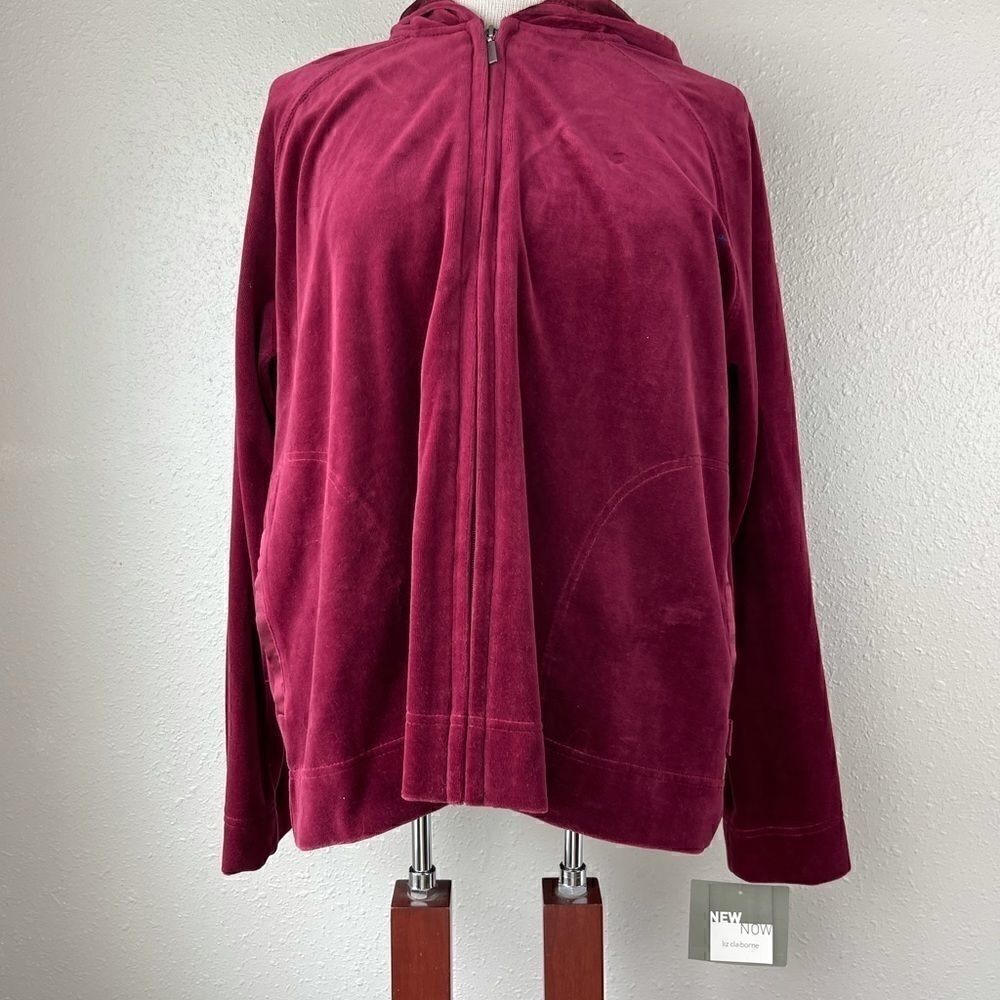 NWT Liz Claiborne Velvet Zip Up Hoodie